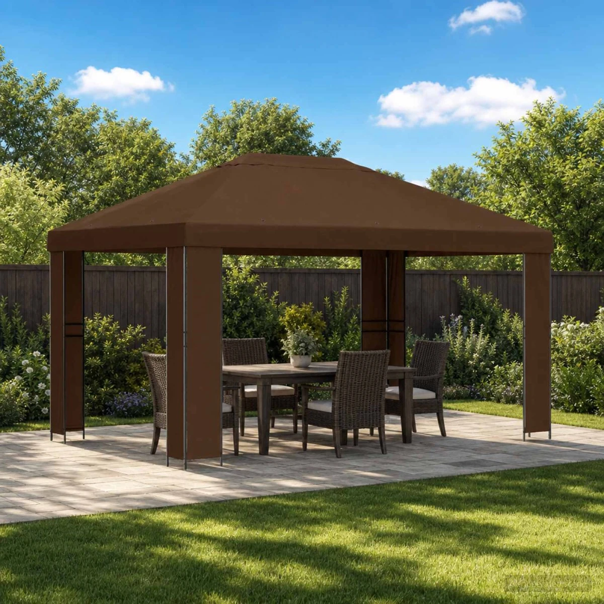 vidaXL Pavillon 4 x 3 m - Brun Polyester og Stål