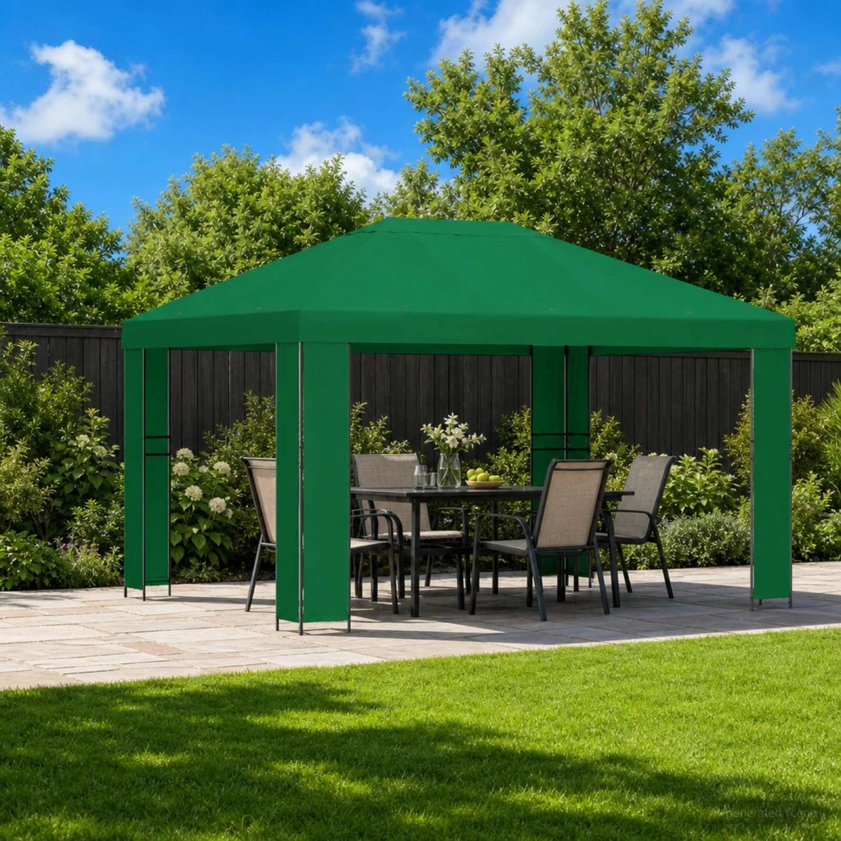 vidaXL Pavillon 4 x 3 m - Grøn Polyester og Stål