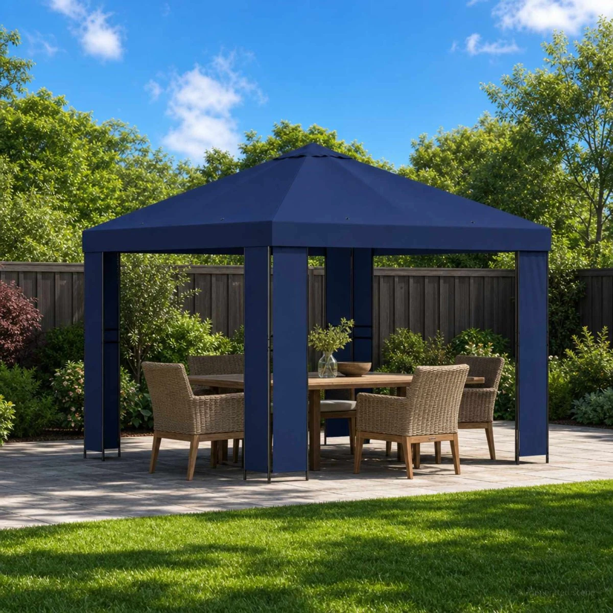 vidaXL Pavillon 3 x 3 m - Blå Polyester og Stål (190 gsm)