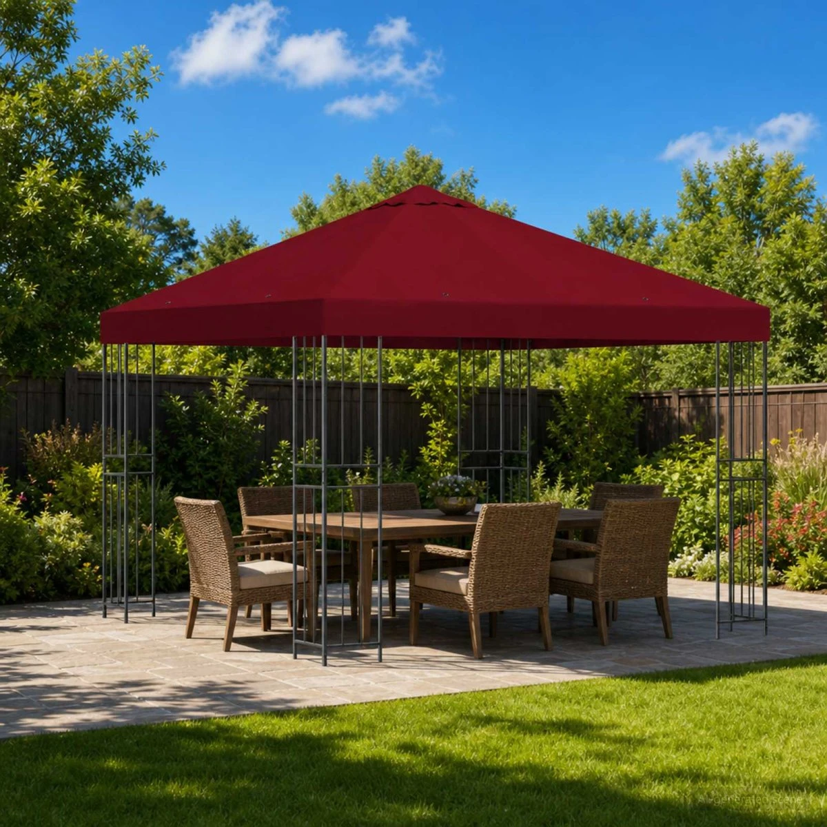 vidaXL Pavillon 3 x 3 m Bordeaux - Stål og Polyester 190 gsm