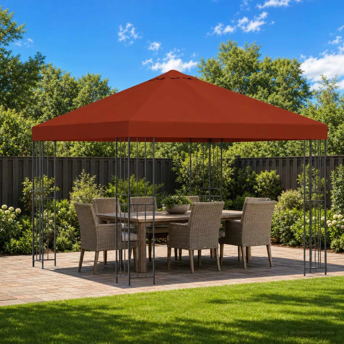 vidaXL Pavillon 3 x 3 m - Terrakotta Polyester og Stål
