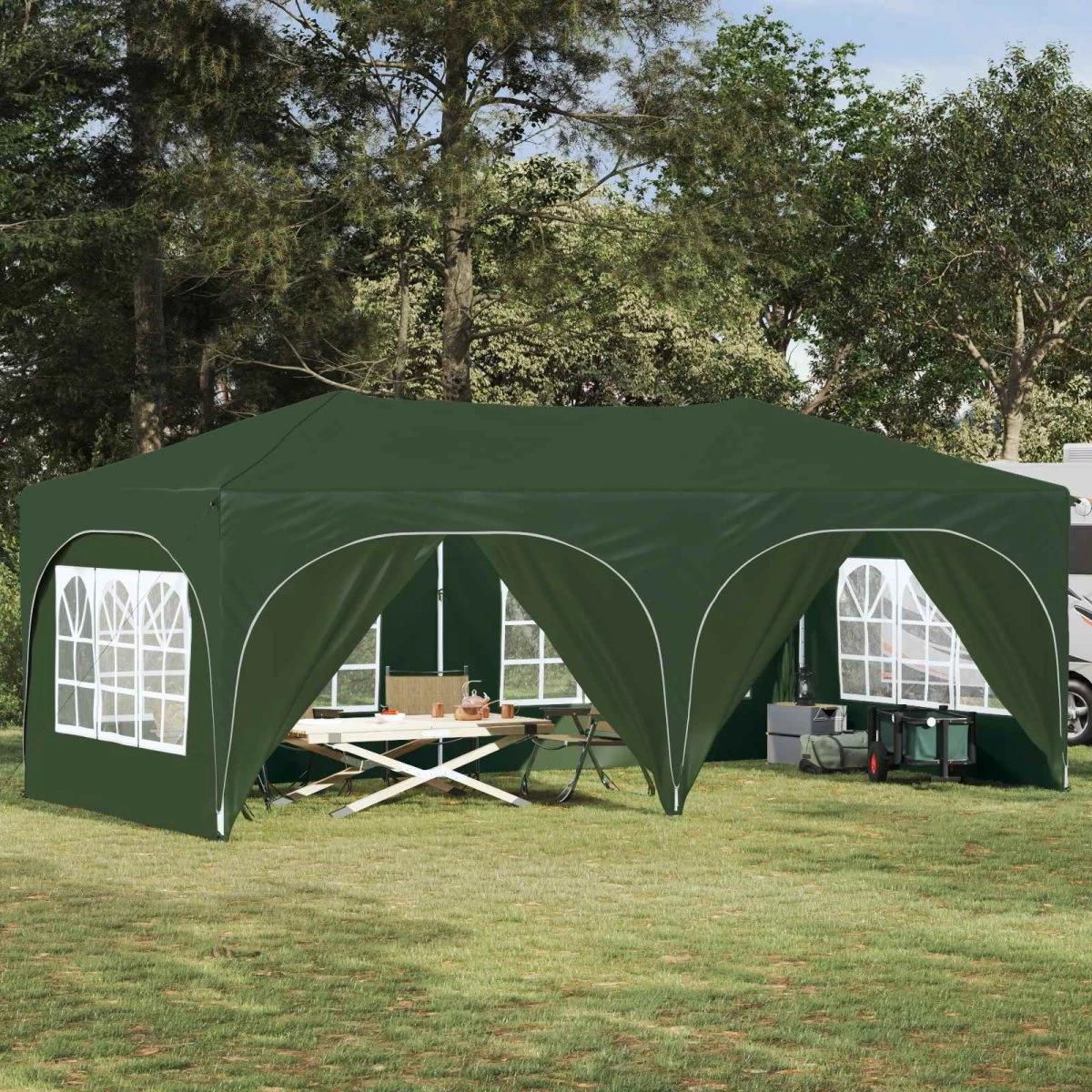 vidaXL Pop-up Festtelt 575 x 288 x 245 cm - Grøn Oxford