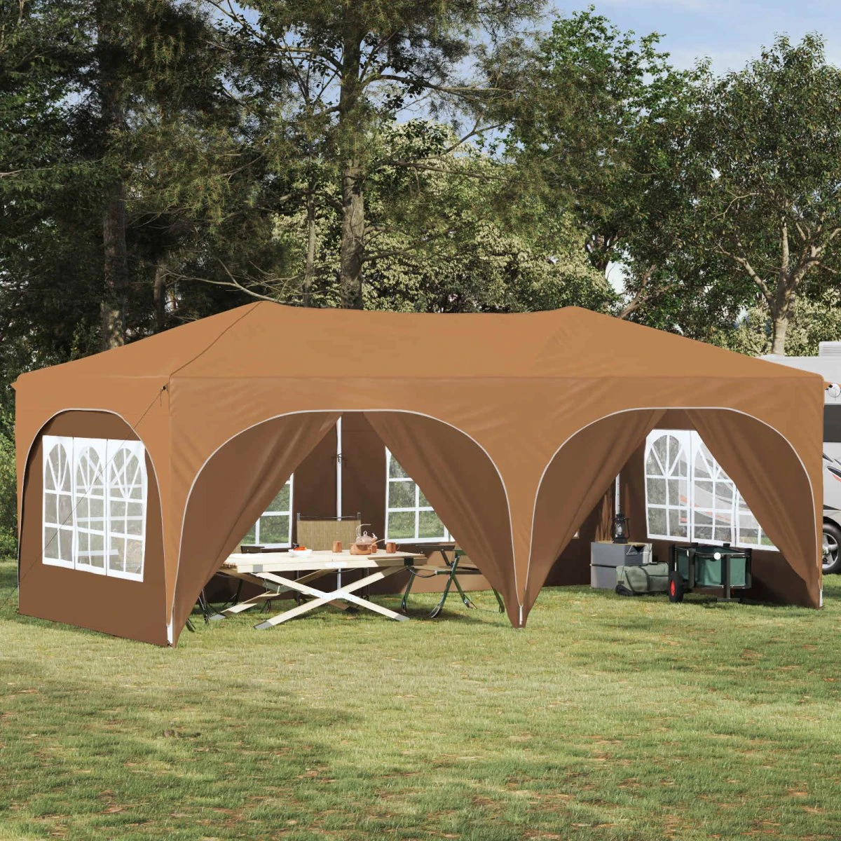 vidaXL Pop-up Festtelt 575 x 288 x 245 cm Beige Oxford
