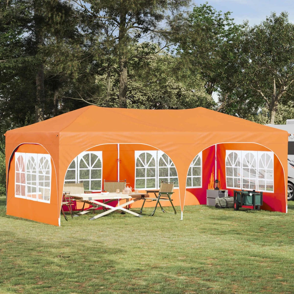 vidaXL Pop-up Festtelt 575 x 288 x 245 cm - Orange Oxford