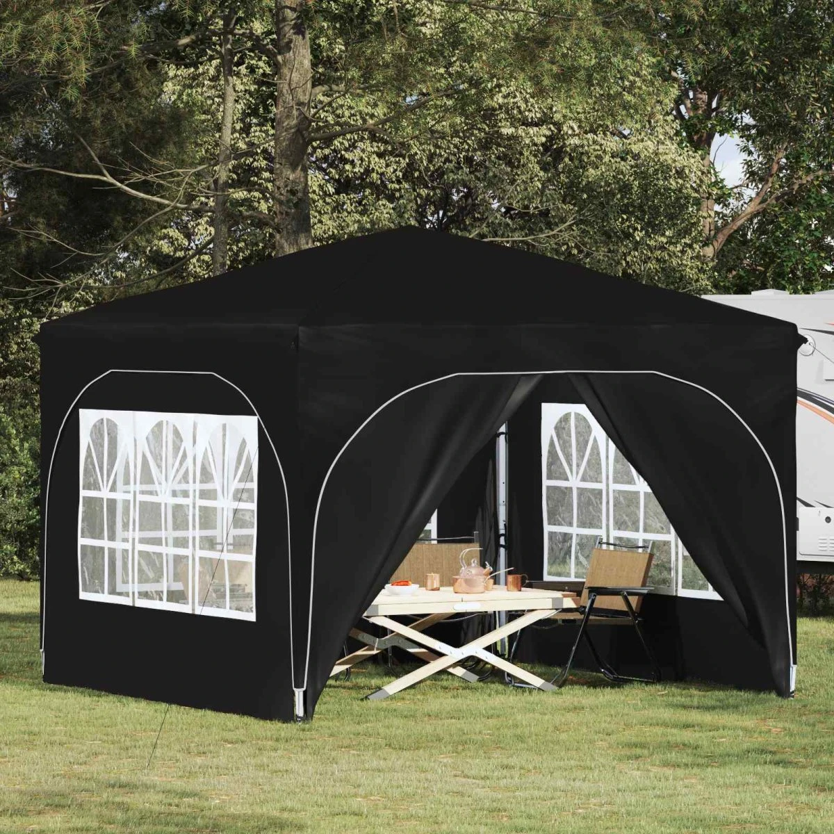 vidaXL Pop-up Festtelt 290 x 290 x 245 cm - Sort