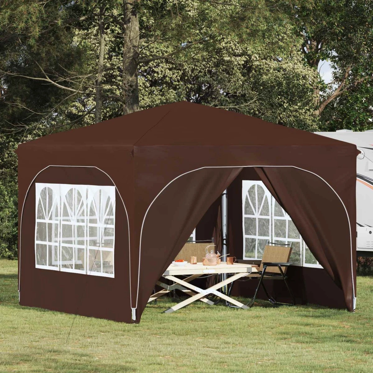 vidaXL Pop-up Festtelt 290 x 290 x 245 cm - Brun