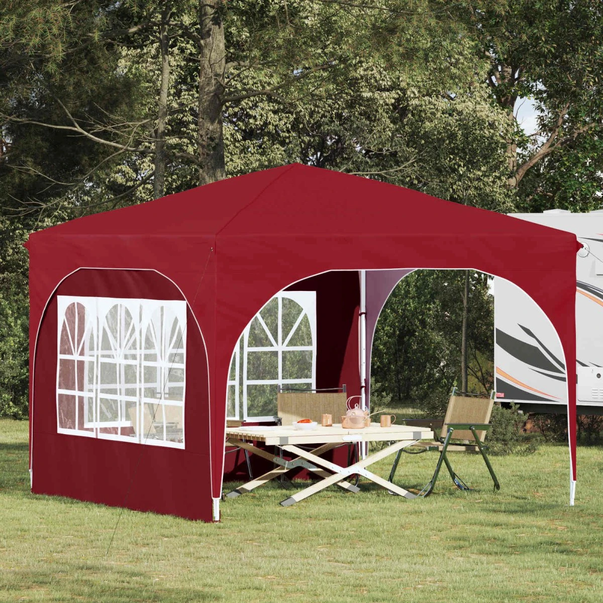 vidaXL Pop-up Festtelt 290 x 290 x 245 cm - Bordeaux