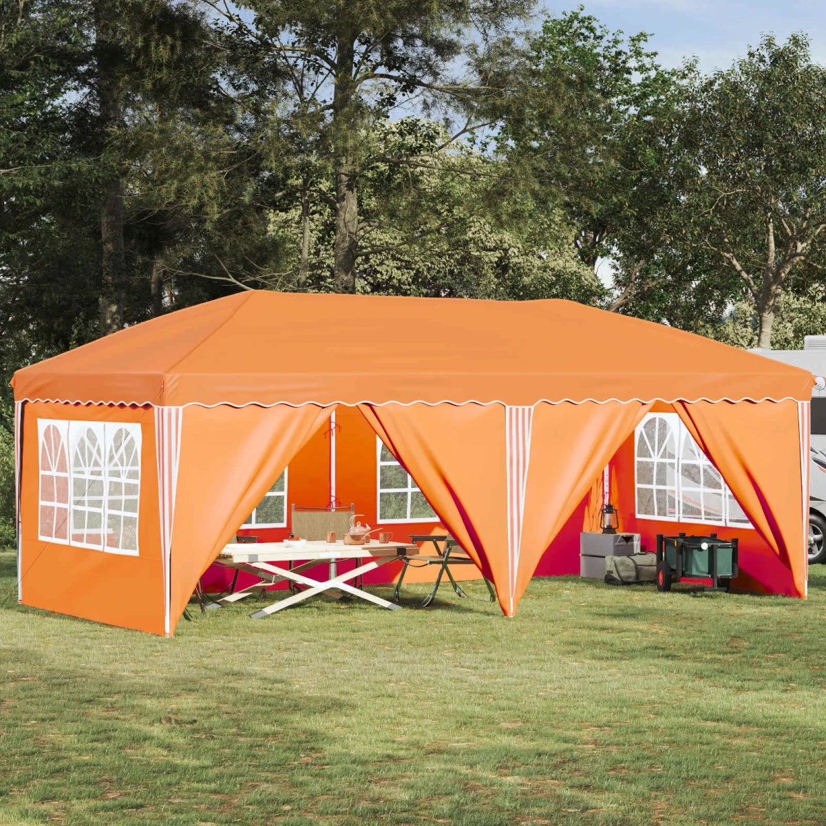 vidaXL Pop-up Festtelt 575 x 288 x 245 cm - Orange