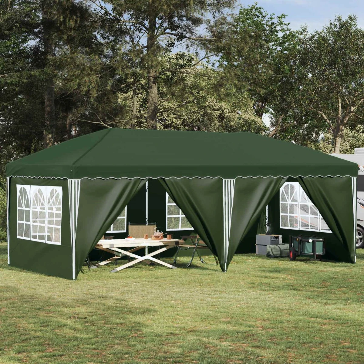 vidaXL Pop-up Festtelt 575 x 288 x 245 cm - Grøn