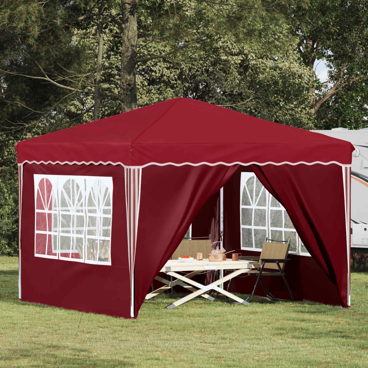 vidaXL Pop-up Festtelt 288 x 288 x 245 cm - Bordeaux Oxford