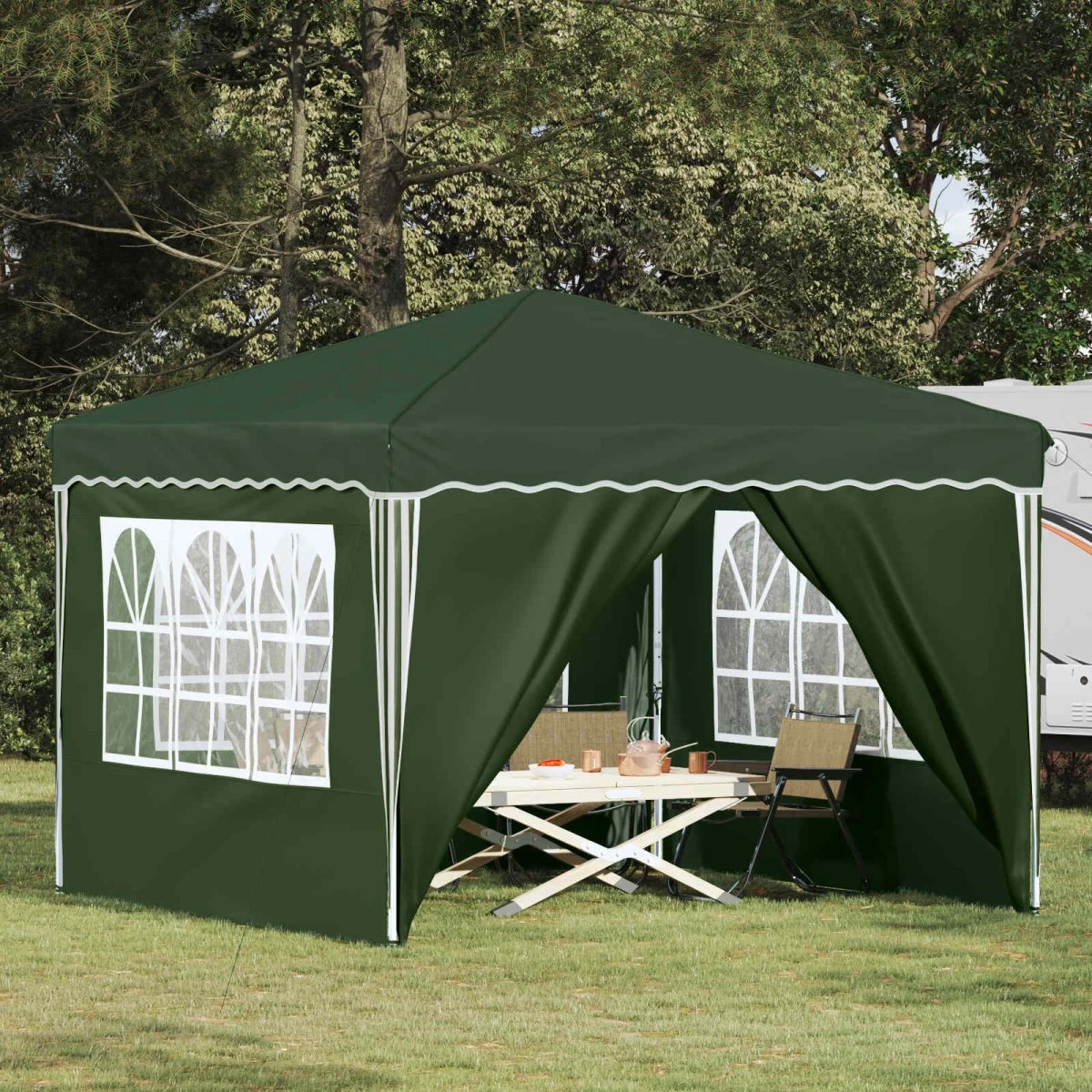 vidaXL Pop-up Festtelt 288 x 245 cm - Grøn Oxford stof