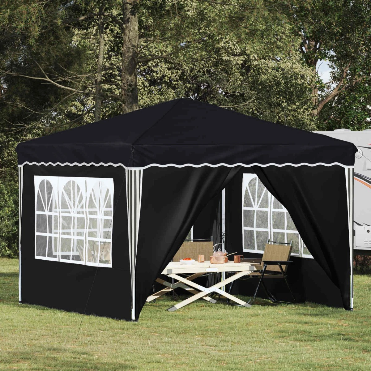 vidaXL Pop-up Festtelt 288 x 288 x 245 cm - Antracit Oxford