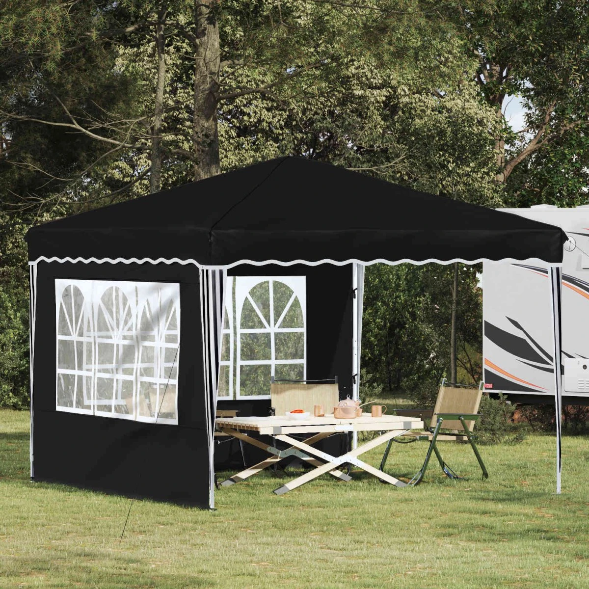 vidaXL Pop-up Festtelt 288 x 288 x 245 cm - Sort Oxford stof