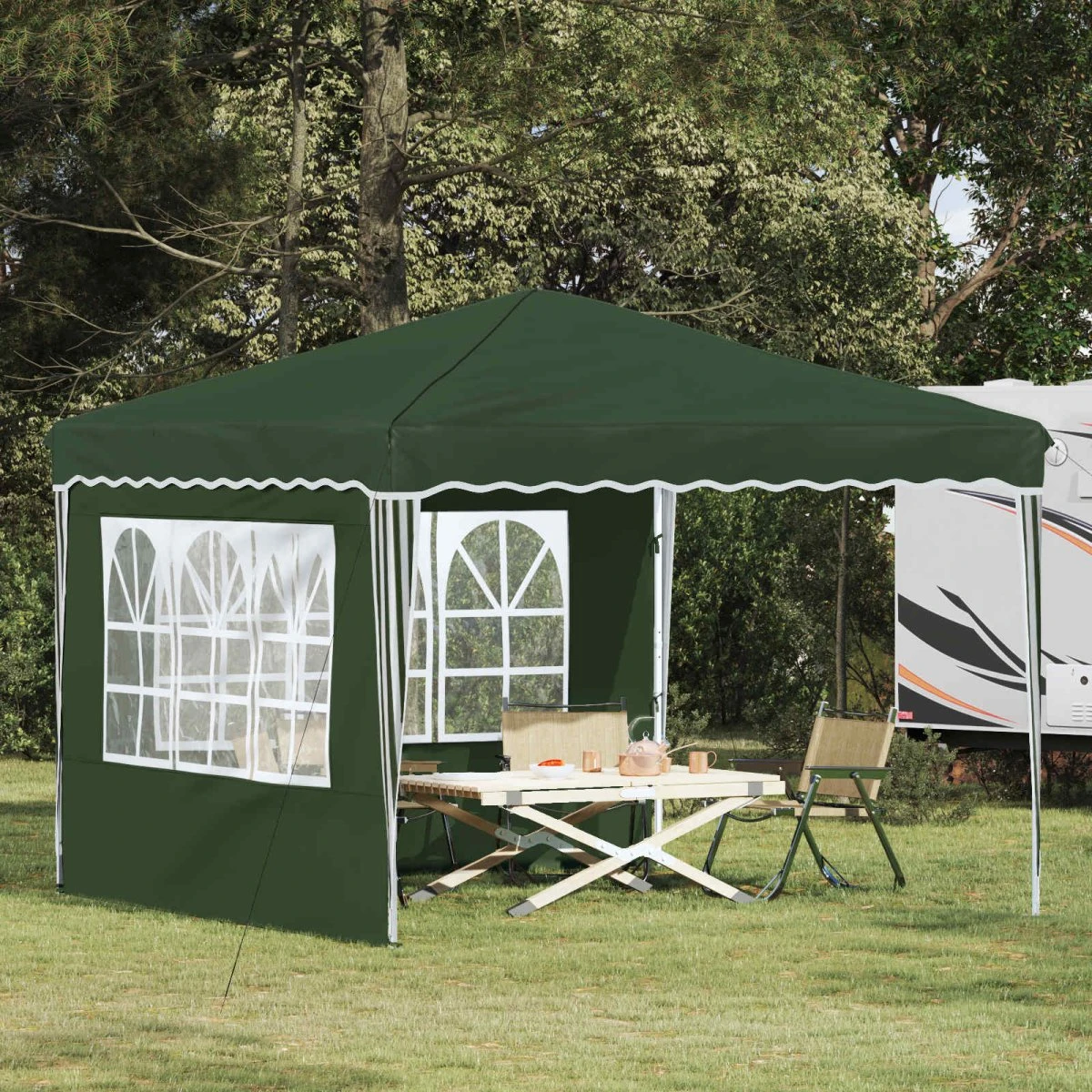 vidaXL Pop-up Festtelt 288 x 288 x 245 cm - Grøn Oxford stof