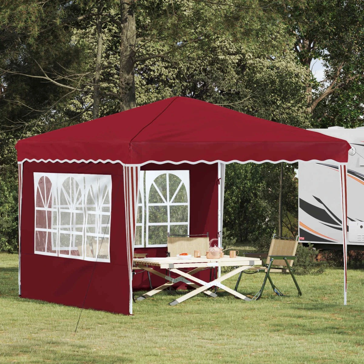vidaXL Pop-up Festtelt 288 x 288 x 245 cm - Bordeaux Oxford