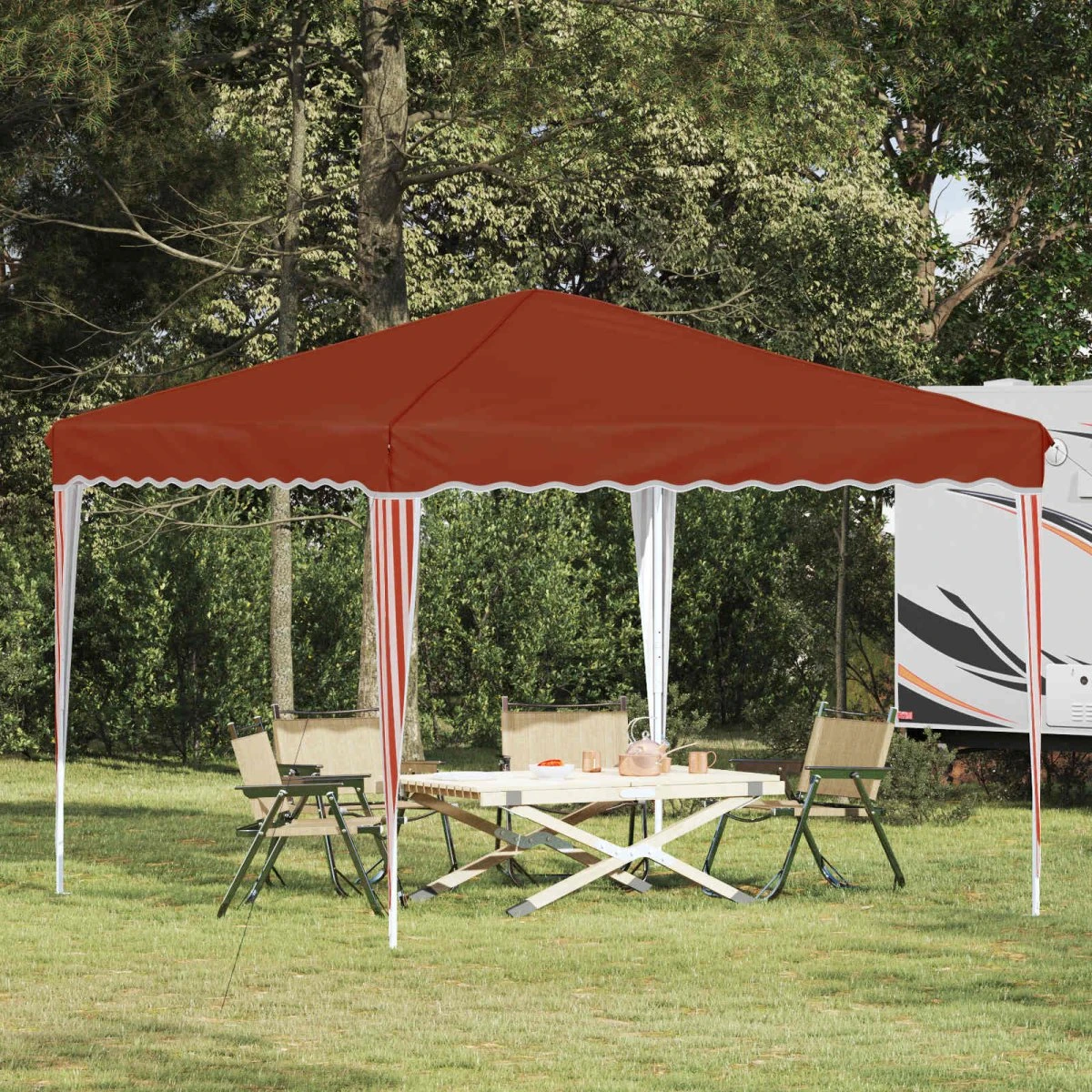 vidaXL Pop-up Festtelt 288 x 288 x 245 cm - Terrakotta Oxford