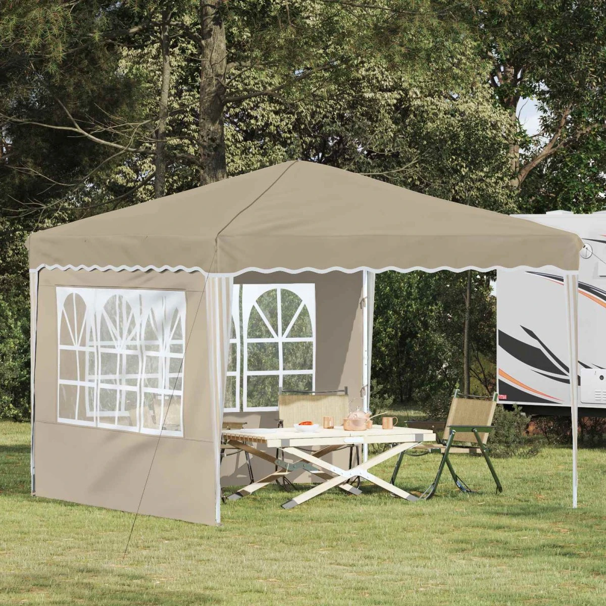 vidaXL Pop-up Festtelt 288 x 288 x 245 cm - Cremefarvet Oxford