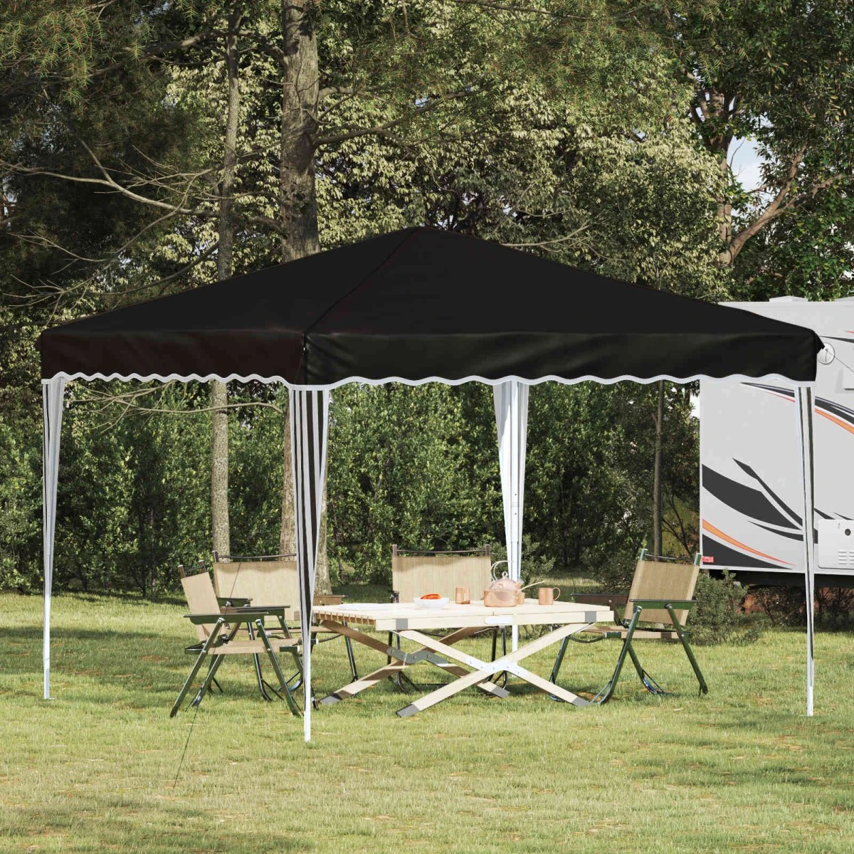 vidaXL Pop-up Festtelt 288 x 288 x 245 cm - Sort Oxford stof