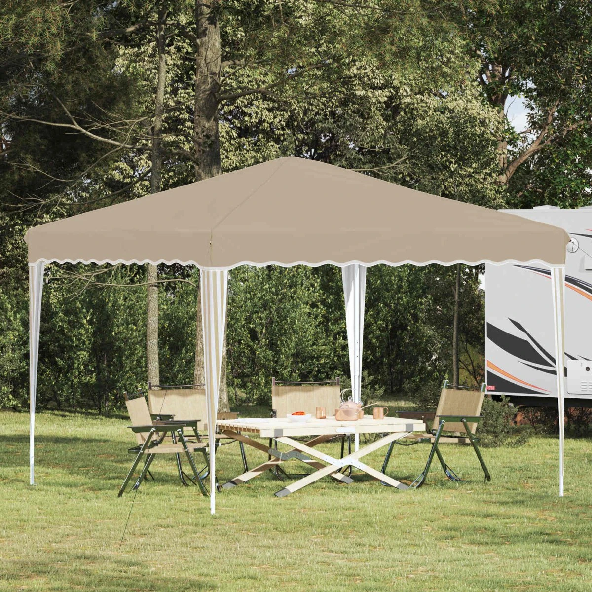 vidaXL Pop-up Festtelt 288 x 288 x 245 cm - Cremefarvet Oxford