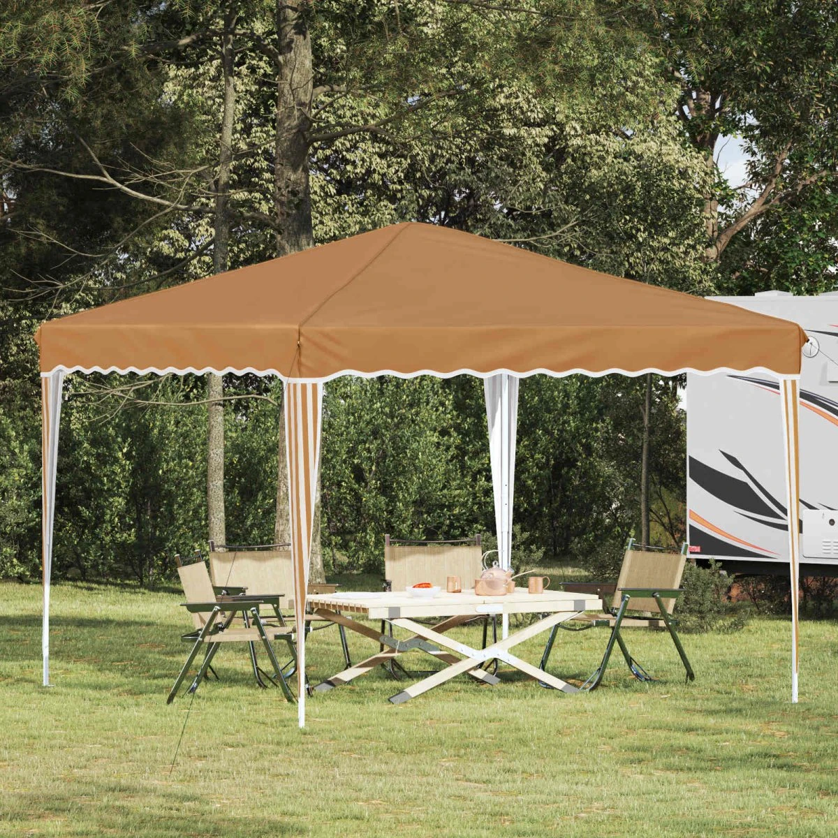 vidaXL Pop-up Festtelt 288 x 288 x 245 cm - Beige Oxford
