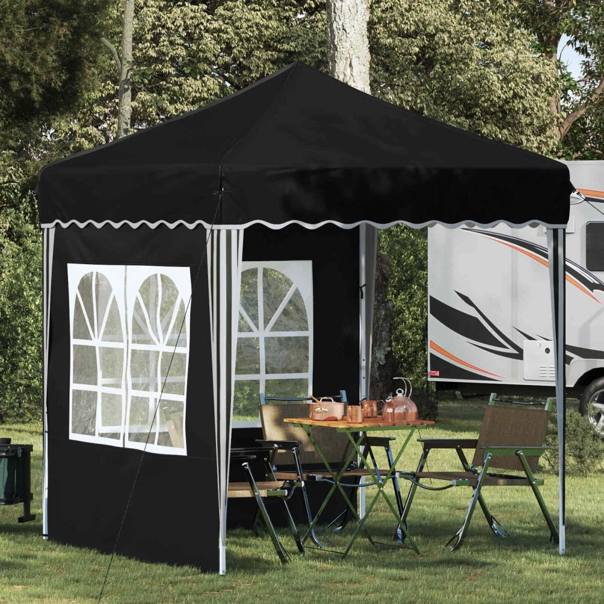vidaXL Pop-up Festtelt 195 x 195 x 245 cm - Antracit Oxford stof