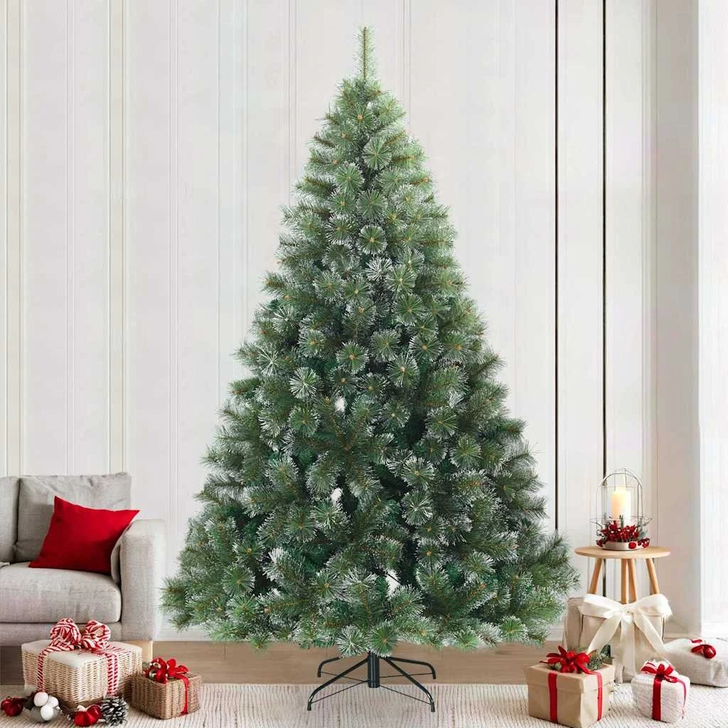vidaXL Kunstigt juletræ med sneeffekt, grøn, 240 cm