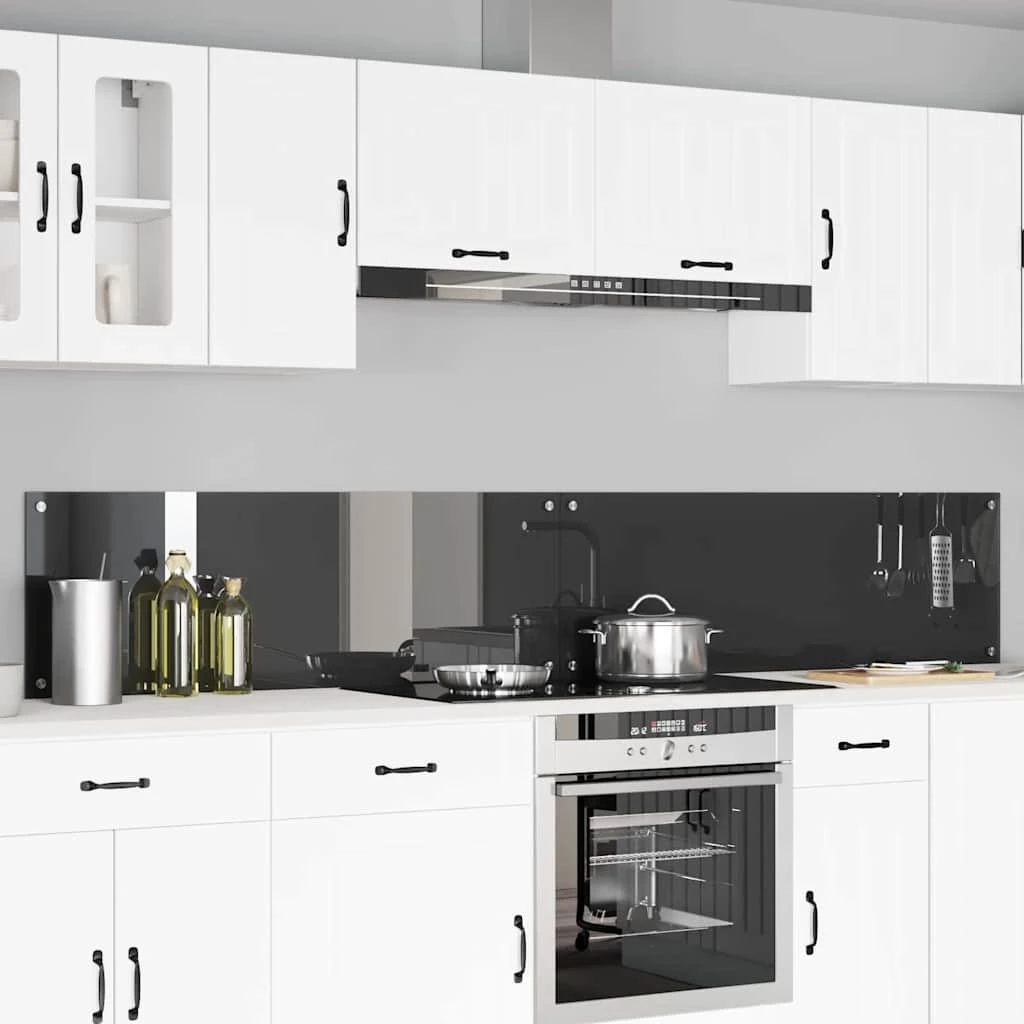 vidaXL Køkkenbacksplash 2 stk. Mørkegrå 120 x 40 cm Hærdet Glas