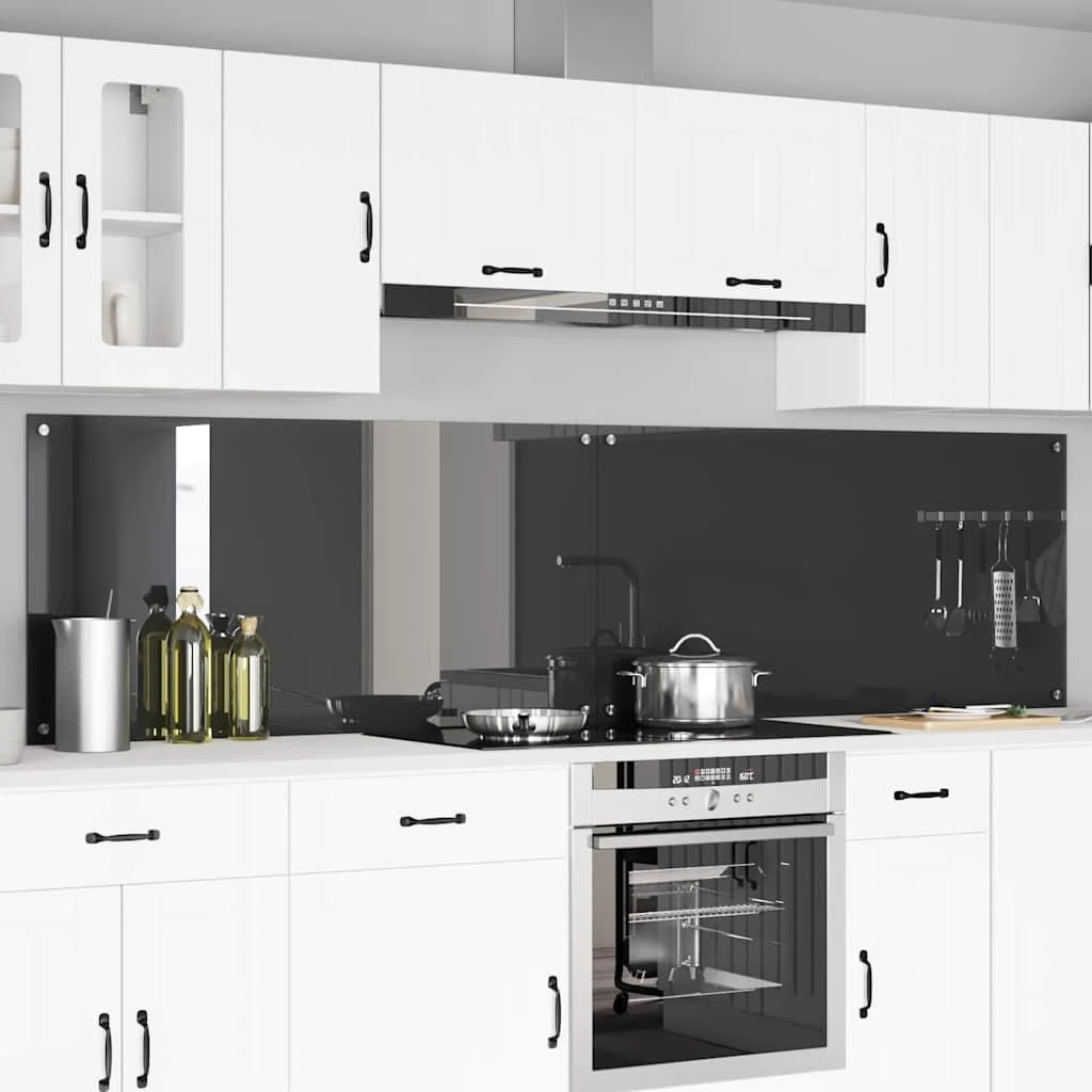 vidaXL Køkkenbacksplash 2 stk. Mørkegrå 120 x 60 cm Hærdet Glas