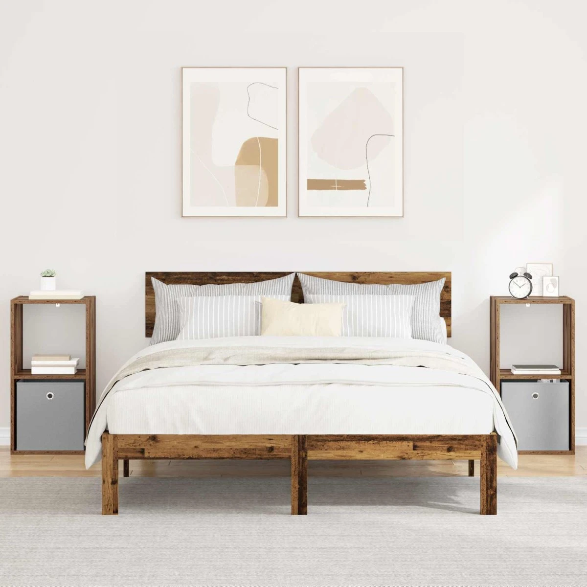 vidaXL Sengebord 2 stk. Gammelt træ 35 x 32 x 68,5 cm