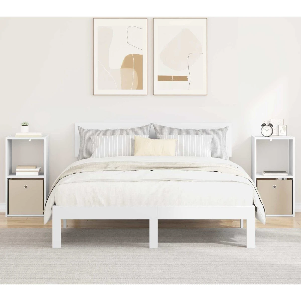 vidaXL Sengebord 2 stk. Hvid 35 x 32 x 68,5 cm