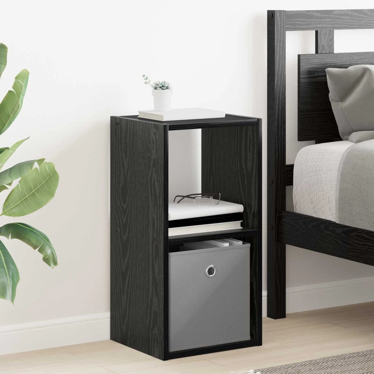 vidaXL Sengebord Sort Eg 30,5 x 27 x 59,5 cm