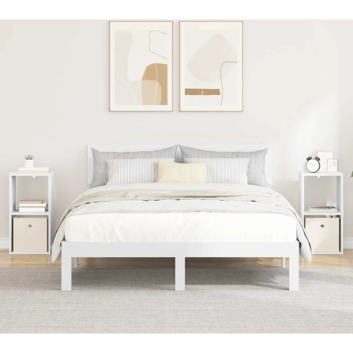 vidaXL Sengebord 2 stk. Hvid 30,5 x 27 x 59,5 cm
