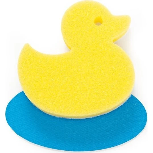 Kikkerland skuresvamp med holder – And (gul)