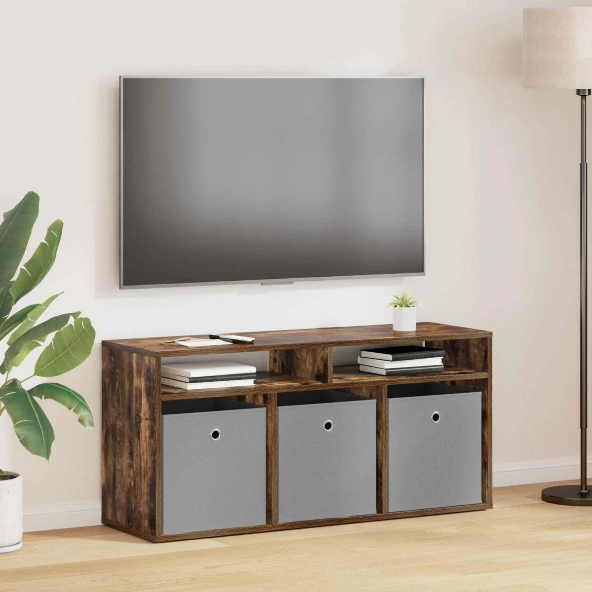 vidaXL Lavbord Røget Eg 102 x 32 x 48,5 cm