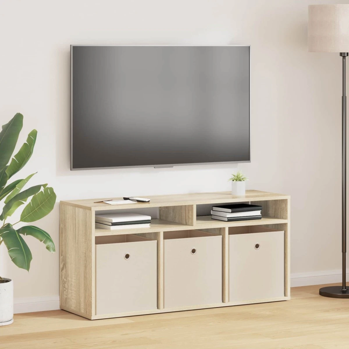 vidaXL Lavbord Sonoma eg 102 x 32 x 48,5 cm med 3 skuffer