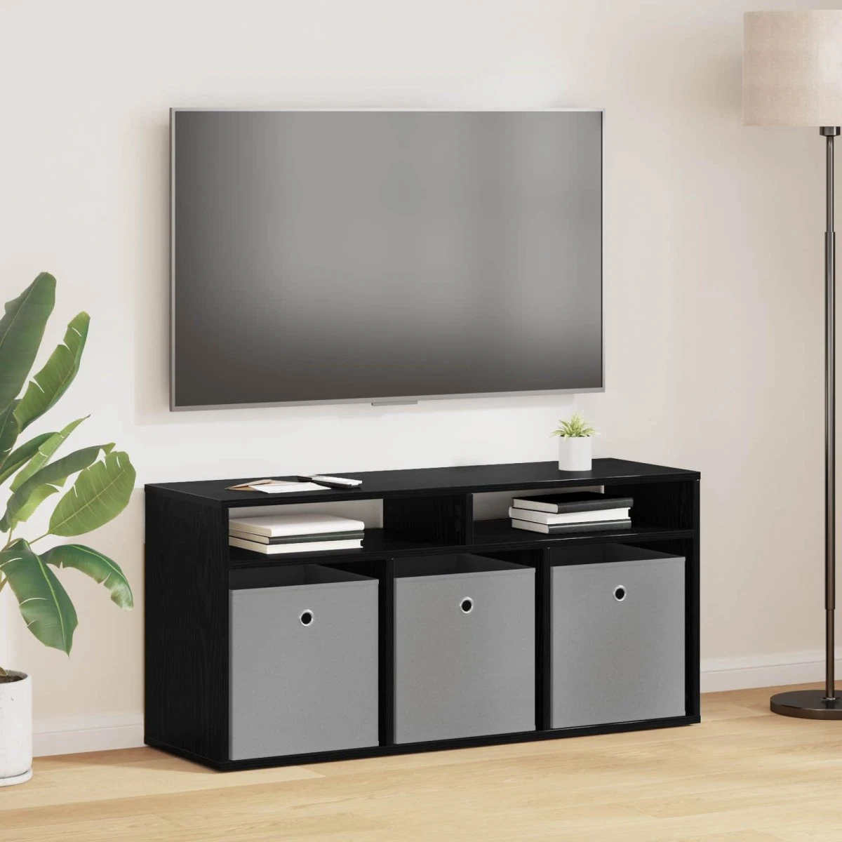 vidaXL Lavbord i sort eg med 3 skuffer, 102 x 32 x 48,5 cm