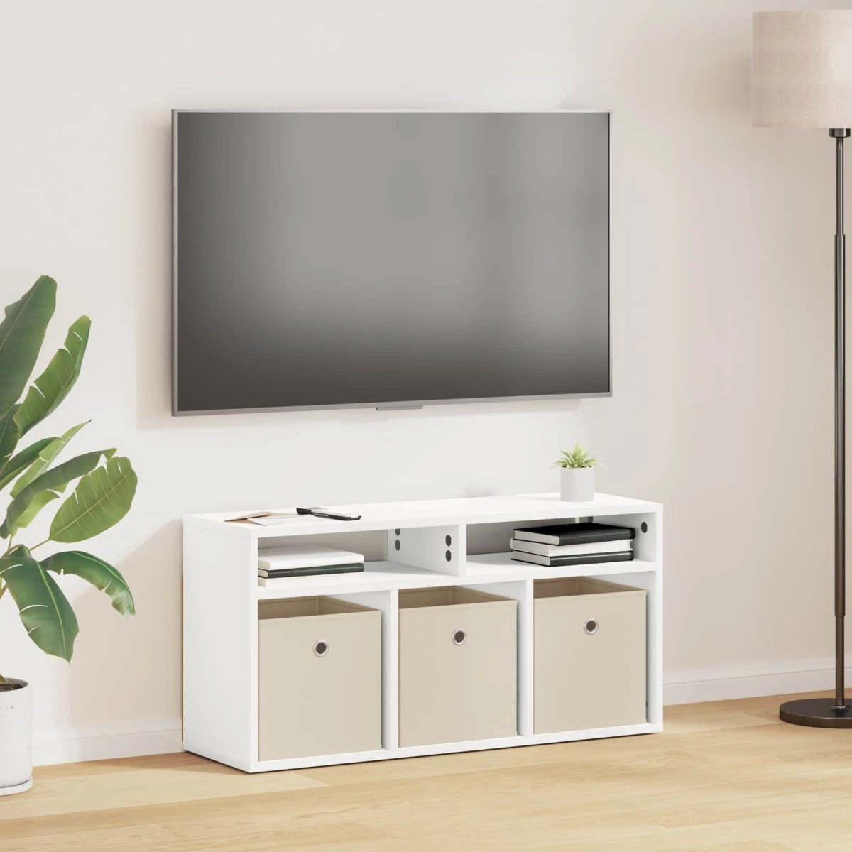 vidaXL Lavbord med 3 skuffer, hvid, 87 x 27,5 x 43 cm