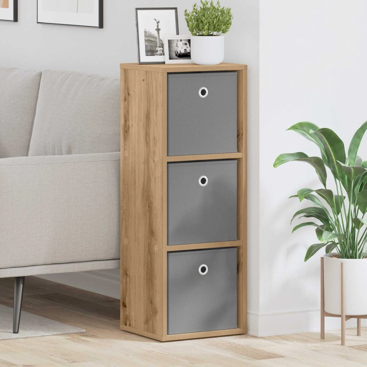 vidaXL Sideboard Artisan Egetræ 30,5 x 27 x 84,5 cm