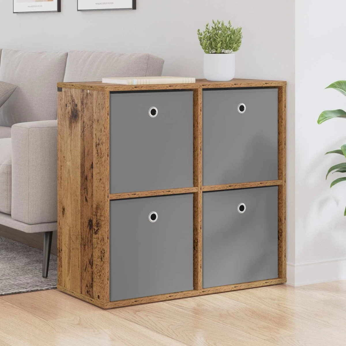 vidaXL Sideboard i gammelt træ, 68,5 x 32 x 67 cm