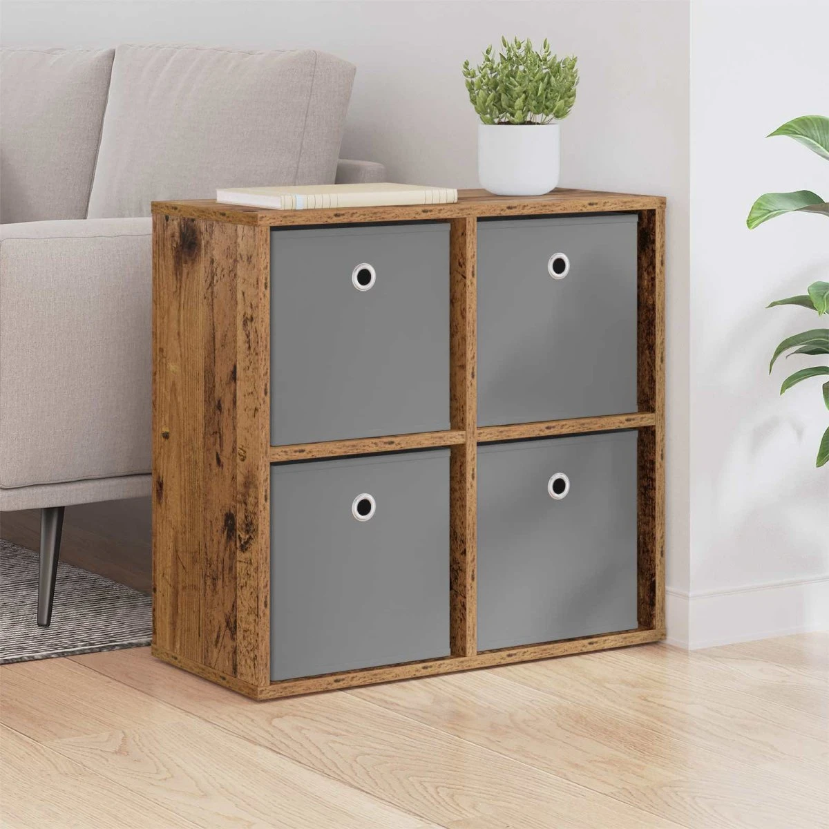 vidaXL Sideboard i gammelt træ, 59,5 x 27 x 57 cm