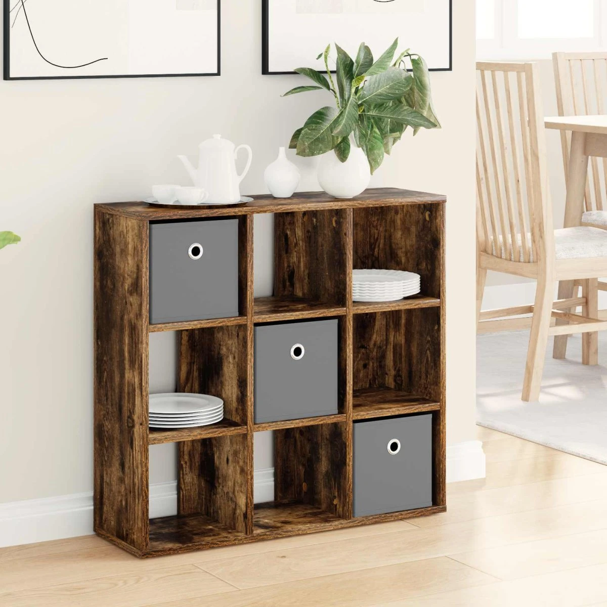 vidaXL Sideboard Røget eg 73,5 x 24 x 69,5 cm