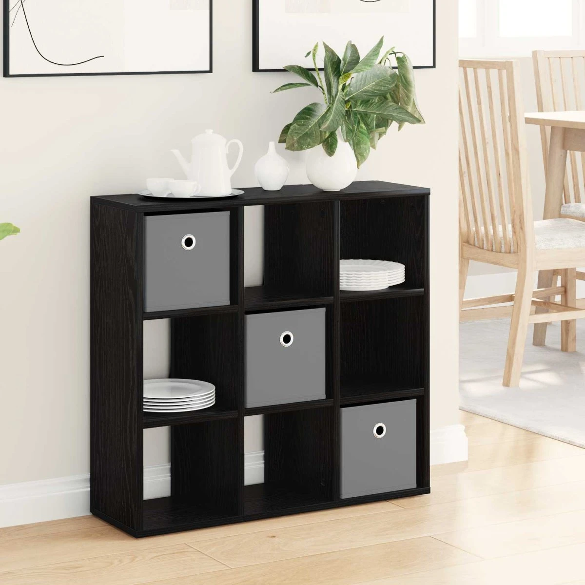 vidaXL Sideboard Sort Eg - 73,5 x 24 x 69,5 cm