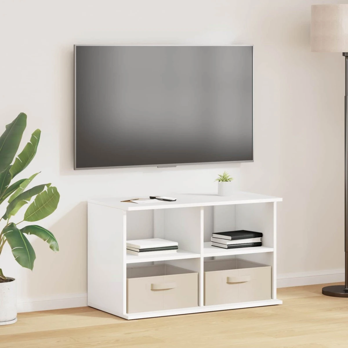 vidaXL TV-stand med skuffe, hvid, 79 x 40 x 48 cm