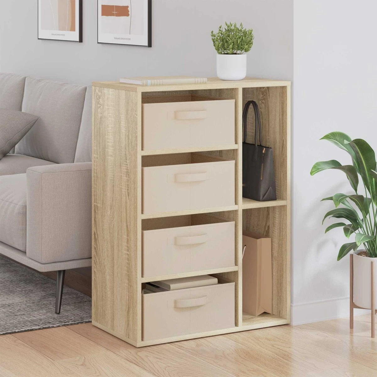 vidaXL Sideboard Sonoma-eg 60 x 33,5 x 84 cm