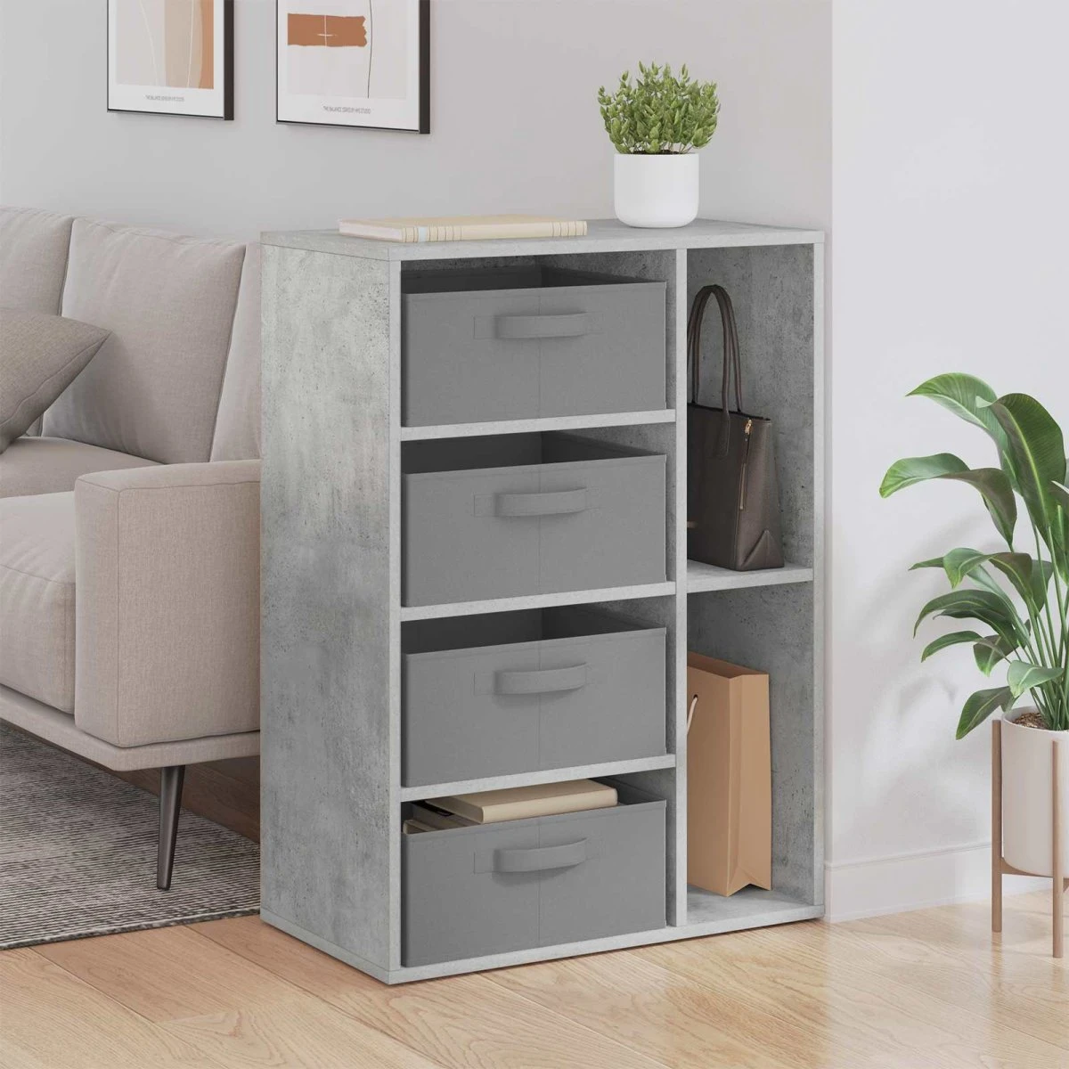 vidaXL Sideboard Betongrå 60 x 33,5 x 84 cm