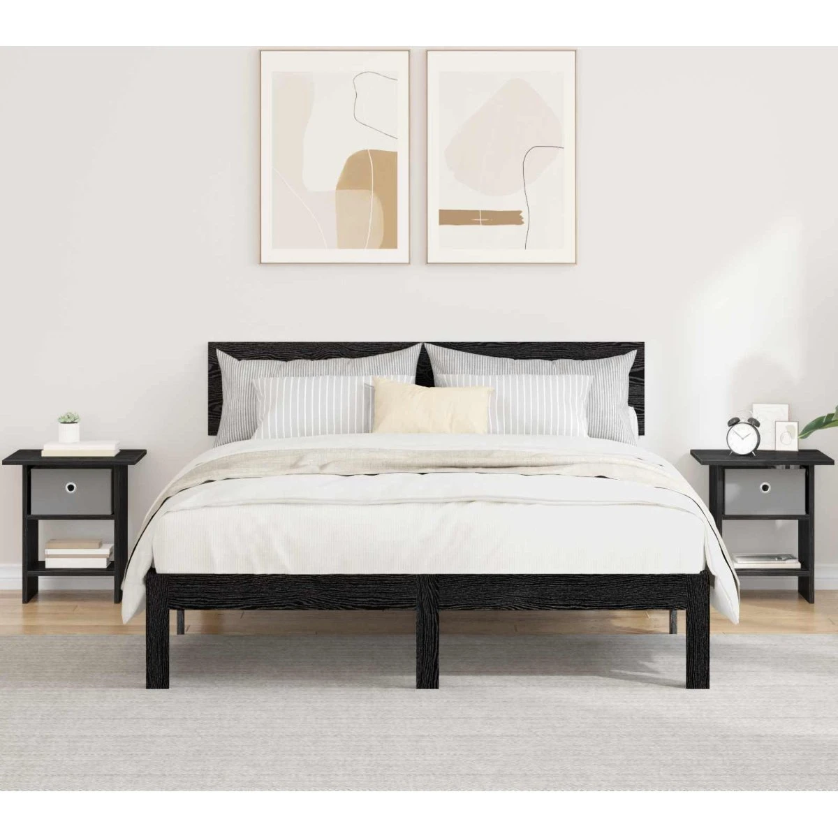 vidaXL Sengebord 2 stk. Sort eg 41 x 40 x 45 cm