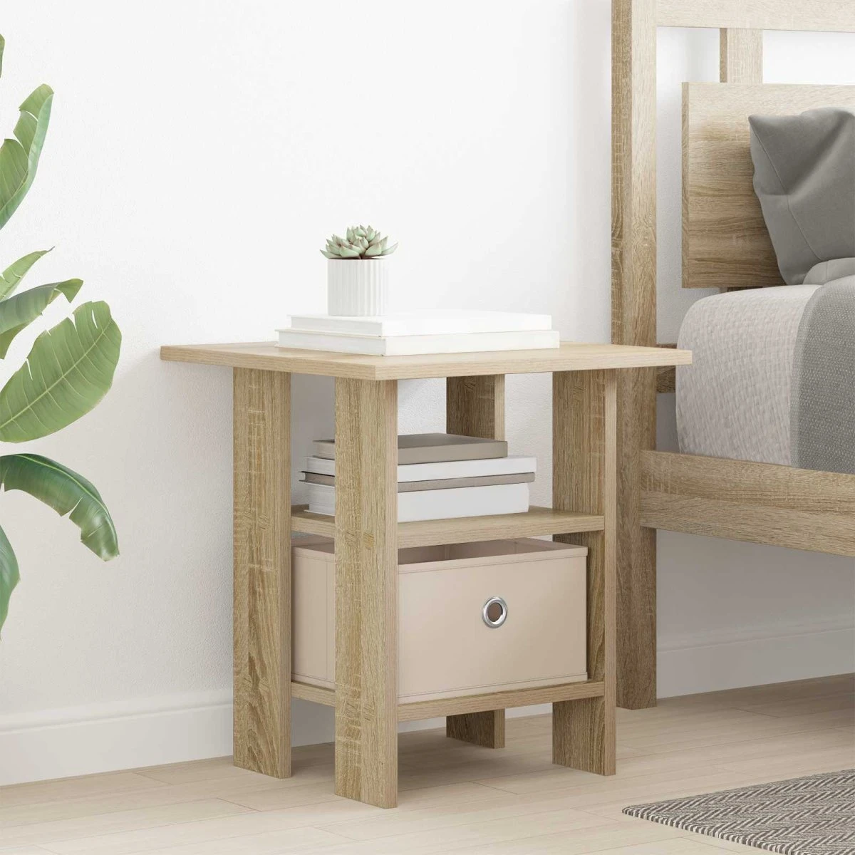 vidaXL Sengebord Sonoma eg, 41 x 40 x 45 cm