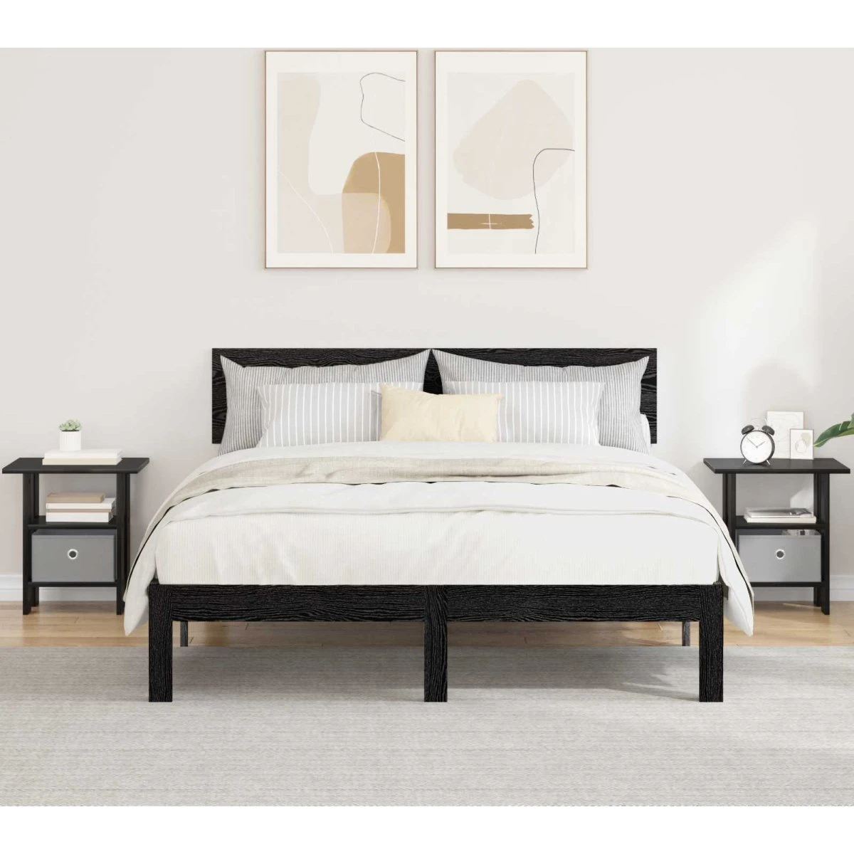 vidaXL Sengebord 2 stk. Sort eg 41 x 40 x 45 cm