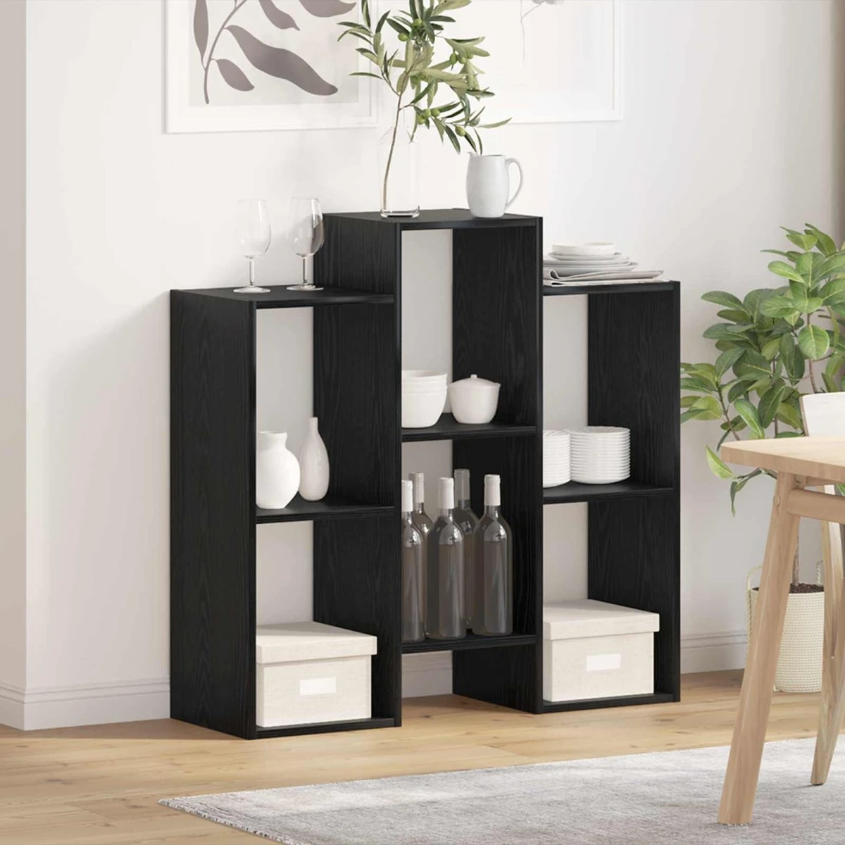 vidaXL Sideboard Sort Eg 90 x 30 x 90 cm