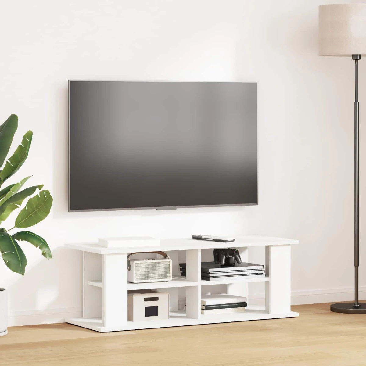 vidaXL TV-stativ Hvid 96 x 35 x 33,5 cm